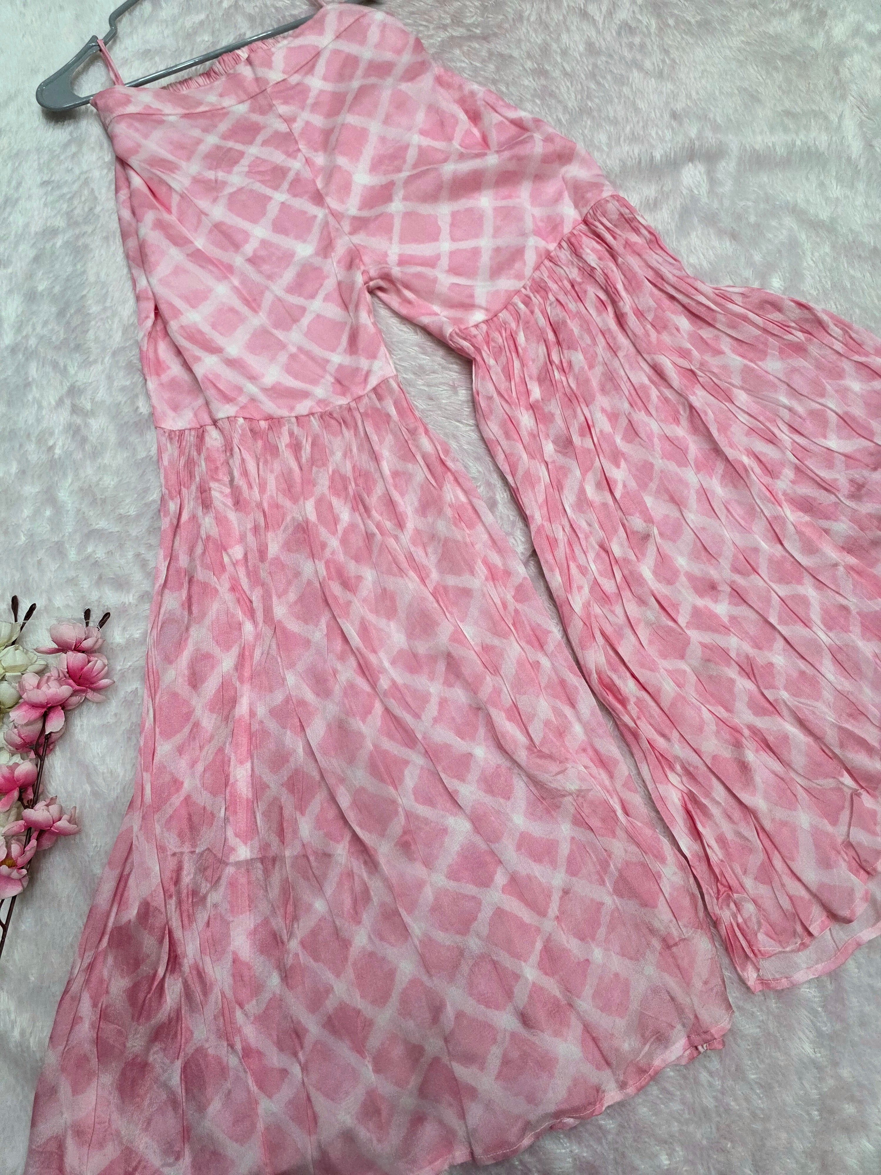 893012 Exclusive Pink Hand Dye Pure Chinon Silk Stylish Dress