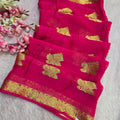 2463 Beautiful Soft Kolkata Chinon Silk Zari Weaving Rani Saree