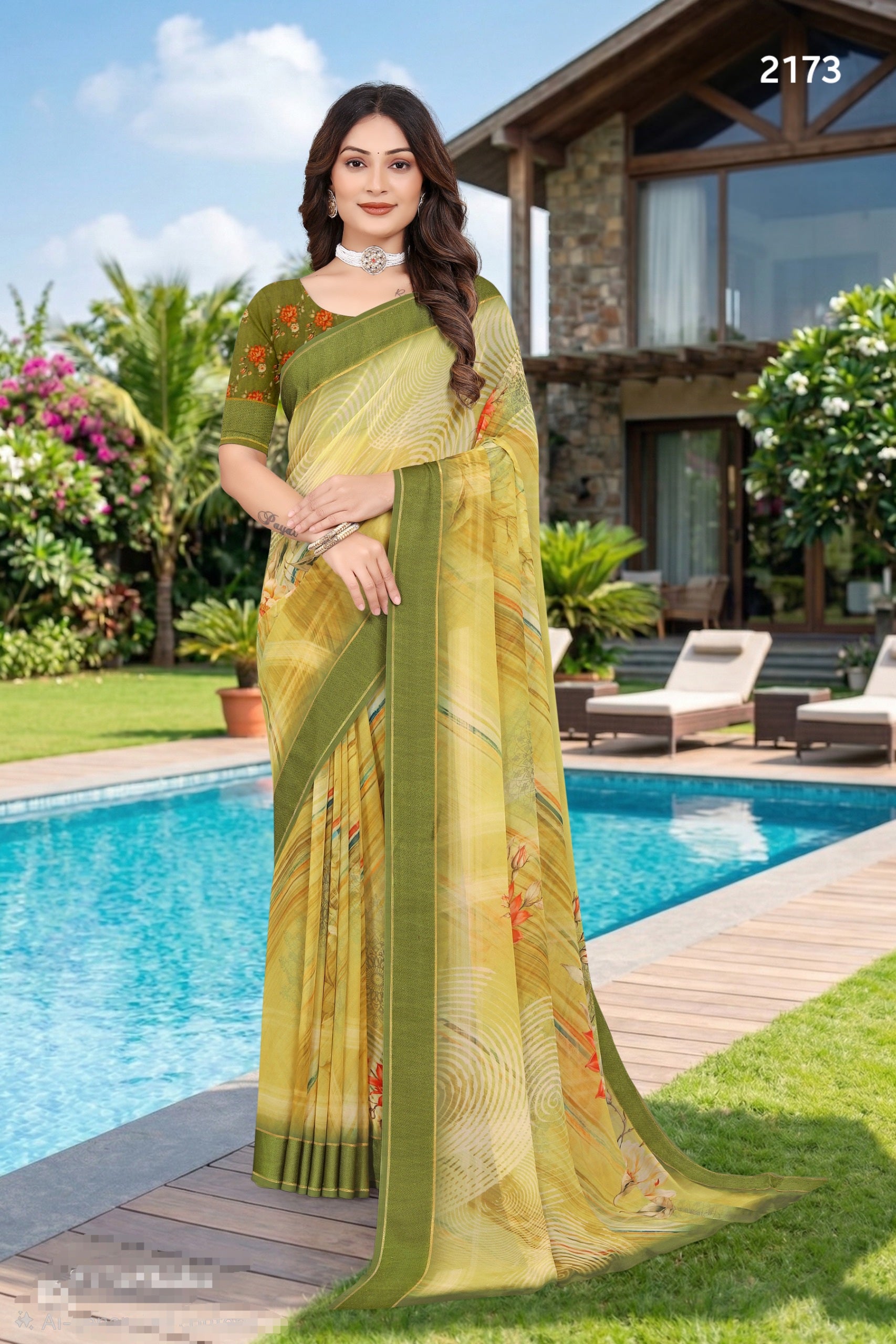 2173 Chitra Special Digital Print Georgette Saree