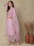 Floral Hand Embroidered Straight Fit Kurta With Pant & Dupatta - Purple