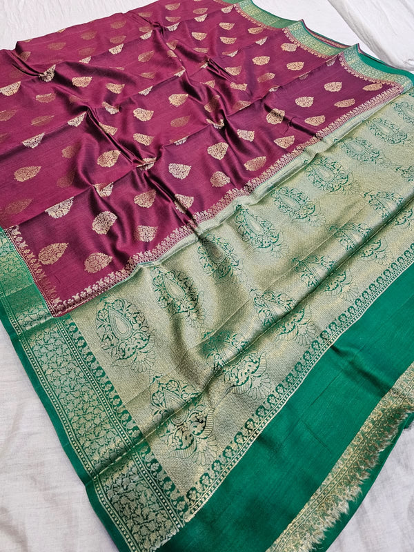 C73005 Pure Banarasi Silk Saree With Silver Zari Khaddi Work