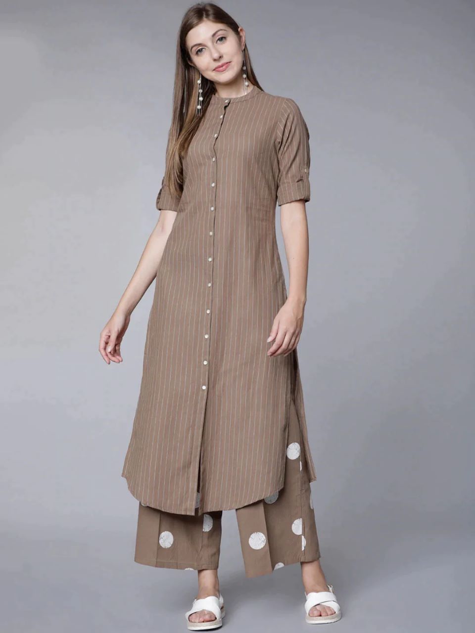 718008 Pure Cotton Hand Printed Kurti Pant Set