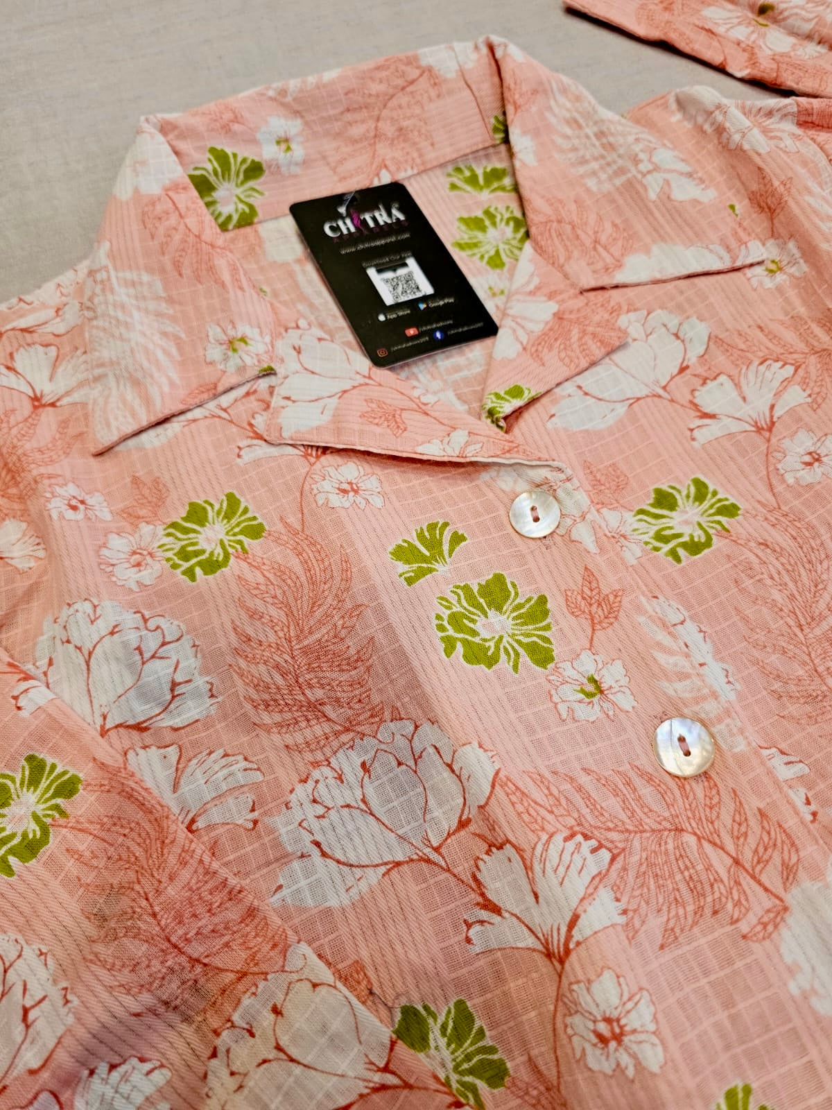 614006 शुद्ध मलमल कॉटन हाथ से पेंट किया हुआ कॉर्ड सेट 