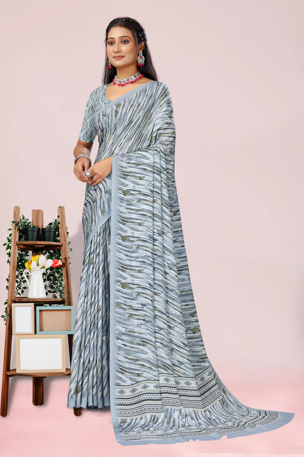 904002 Royal Feel Digital Print Soft Italian Crepe Silk Saree