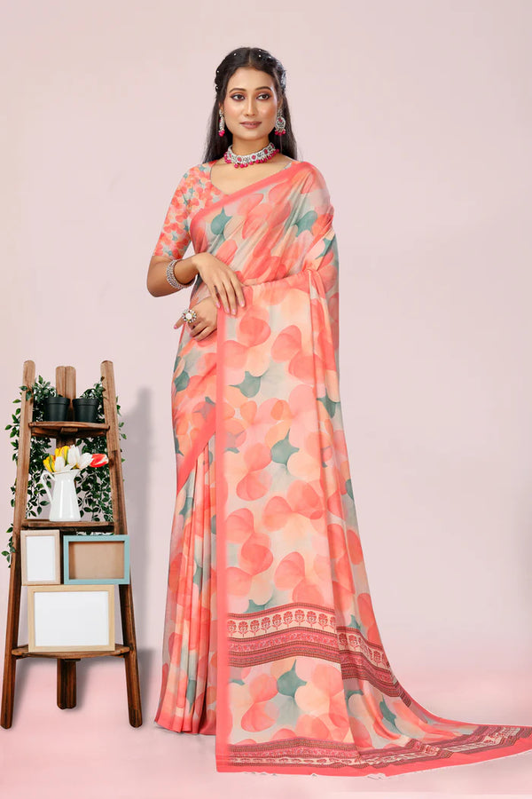 904011 Royal Feel Digital Print Soft Italian Crepe Silk Saree