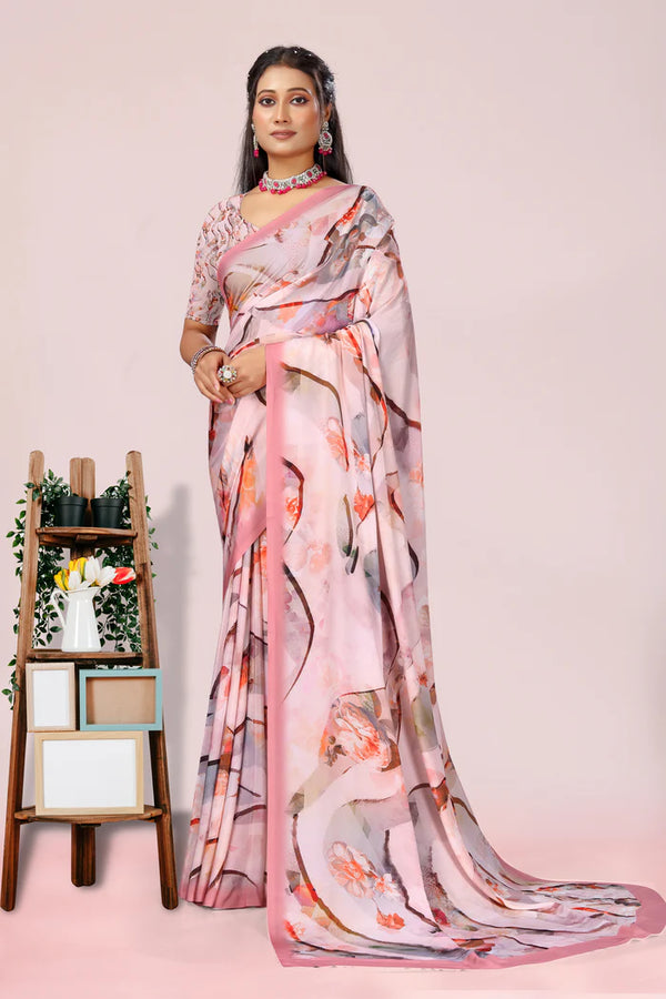904010 Royal Feel Digital Print Soft Italian Crepe Silk Saree