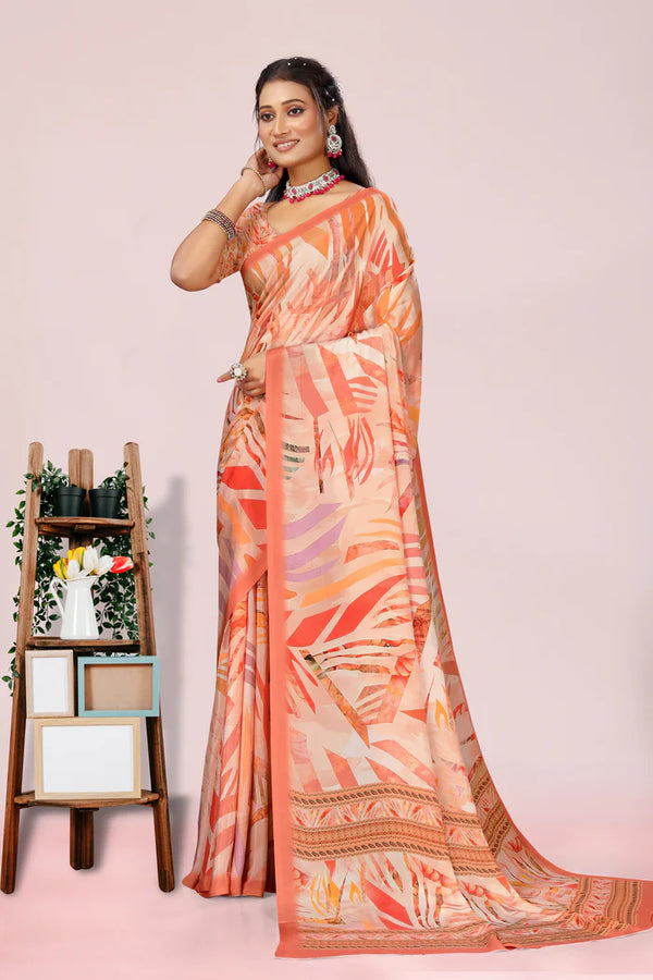 904008 Royal Feel Digital Print Soft Italian Crepe Silk Saree