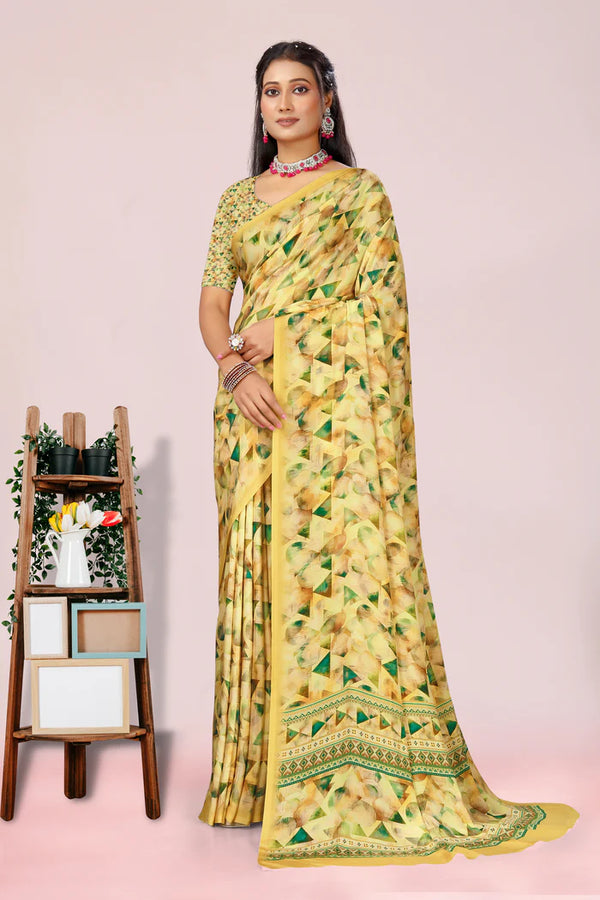 904012 Royal Feel Digital Print Soft Italian Crepe Silk Saree