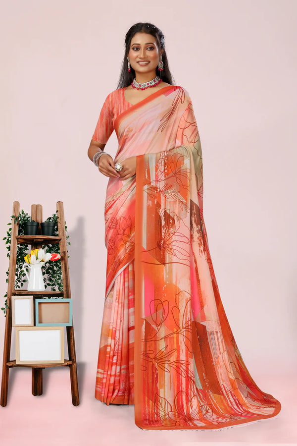 904001 Royal Feel Digital Print Soft Italian Crepe Silk Saree