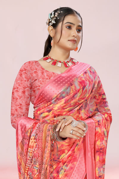 626009 हैवी जॉर्जेट डिजिटल प्रिंट साड़ी