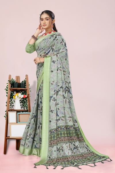 626009 हैवी जॉर्जेट डिजिटल प्रिंट साड़ी