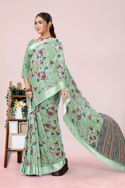 626009 हैवी जॉर्जेट डिजिटल प्रिंट साड़ी