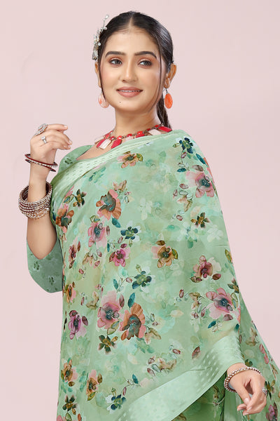 626009 हैवी जॉर्जेट डिजिटल प्रिंट साड़ी