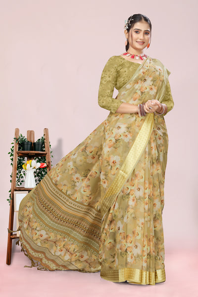 626009 हैवी जॉर्जेट डिजिटल प्रिंट साड़ी