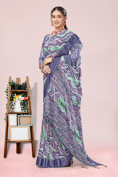 626009 हैवी जॉर्जेट डिजिटल प्रिंट साड़ी