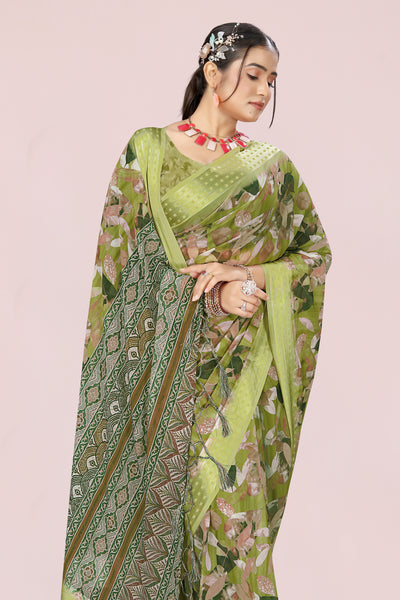 626009 हैवी जॉर्जेट डिजिटल प्रिंट साड़ी