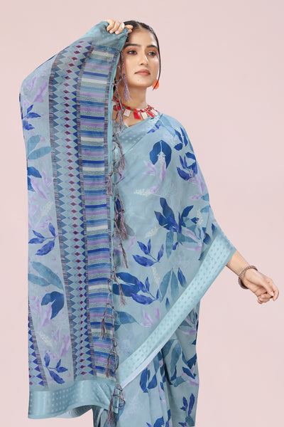 626009 हैवी जॉर्जेट डिजिटल प्रिंट साड़ी