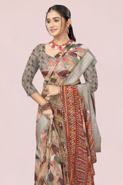 626009 हैवी जॉर्जेट डिजिटल प्रिंट साड़ी