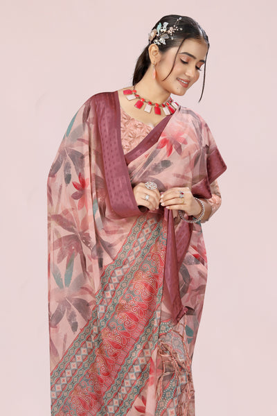 626009 हैवी जॉर्जेट डिजिटल प्रिंट साड़ी