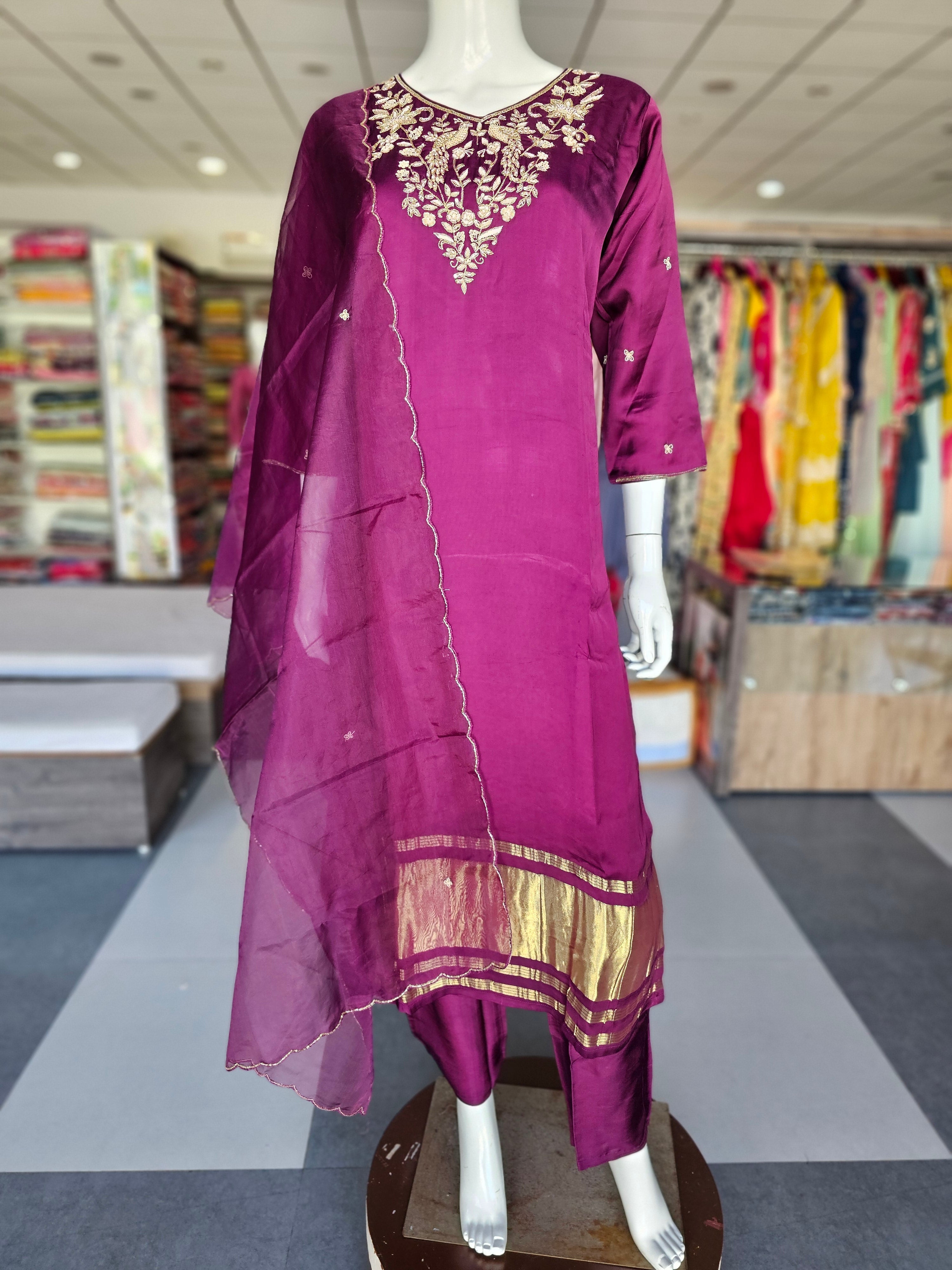 1982 Premium Gazzi Silk Kurti with Dupatta