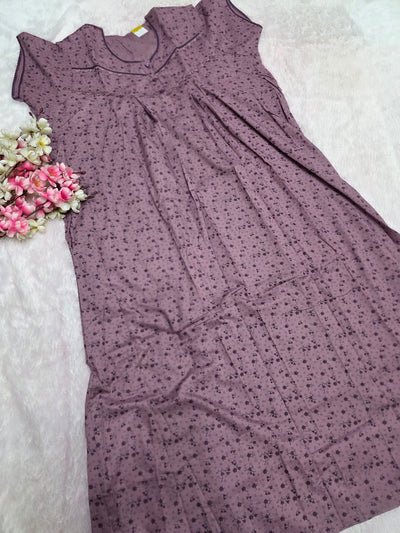 888011 Very Soft And Comfortable Night Gown with One Side Pocket - Wine