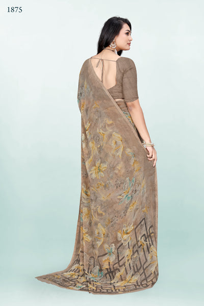 927008 Heavy Georgette Flower Print Saree -