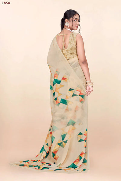 936006 Premium Digital Printed Georgette Crepe Saree
