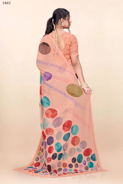 936002 Premium Digital Printed Georgette Crepe Saree