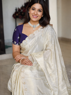 12616 Designer Pure H.O. Silk Designer Saree with Zardosi and Gota Patti Work