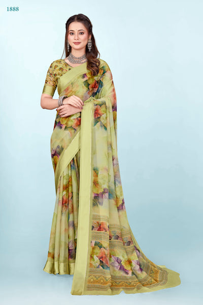 626009 हैवी जॉर्जेट डिजिटल प्रिंट साड़ी