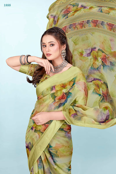 626009 हैवी जॉर्जेट डिजिटल प्रिंट साड़ी