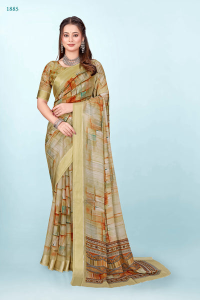 626009 हैवी जॉर्जेट डिजिटल प्रिंट साड़ी