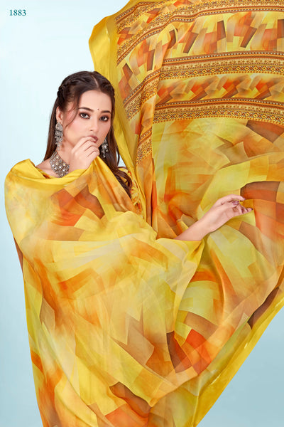 626009 हैवी जॉर्जेट डिजिटल प्रिंट साड़ी