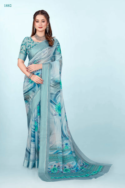 626009 हैवी जॉर्जेट डिजिटल प्रिंट साड़ी