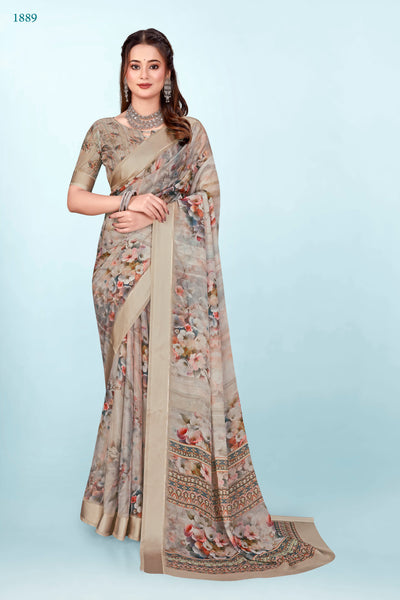 626009 हैवी जॉर्जेट डिजिटल प्रिंट साड़ी