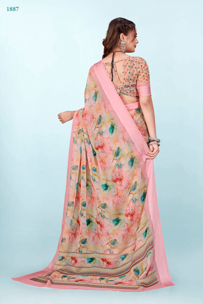 626009 हैवी जॉर्जेट डिजिटल प्रिंट साड़ी