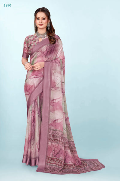 626009 हैवी जॉर्जेट डिजिटल प्रिंट साड़ी