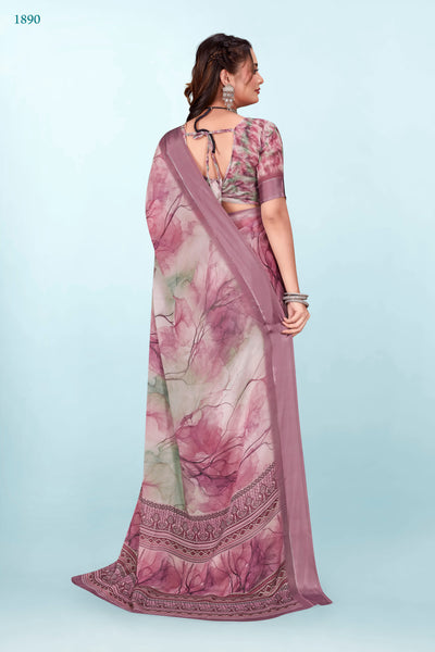 626009 हैवी जॉर्जेट डिजिटल प्रिंट साड़ी