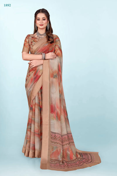 626009 हैवी जॉर्जेट डिजिटल प्रिंट साड़ी