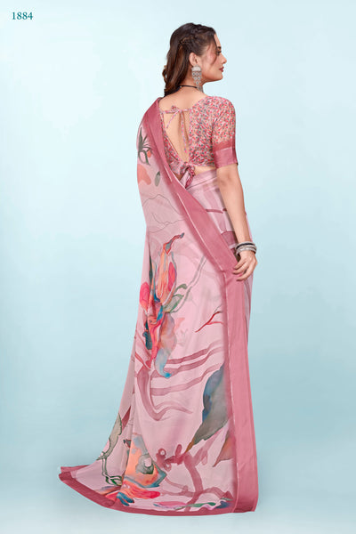 626009 हैवी जॉर्जेट डिजिटल प्रिंट साड़ी