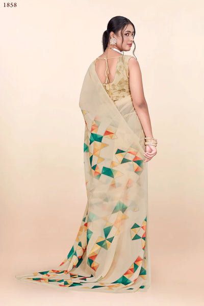 626009 हैवी जॉर्जेट डिजिटल प्रिंट साड़ी