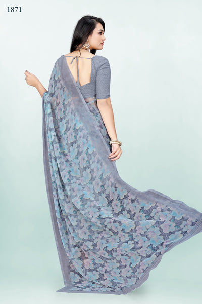 626009 हैवी जॉर्जेट डिजिटल प्रिंट साड़ी