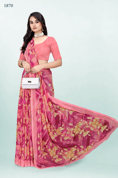 626009 हैवी जॉर्जेट डिजिटल प्रिंट साड़ी