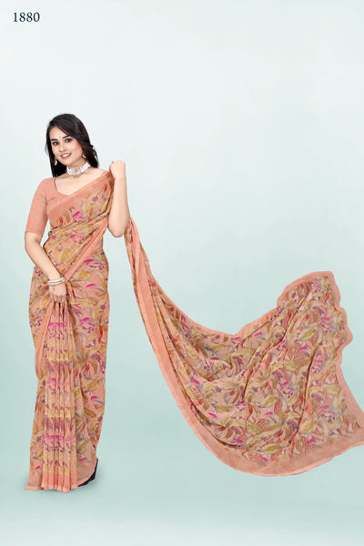 626009 हैवी जॉर्जेट डिजिटल प्रिंट साड़ी