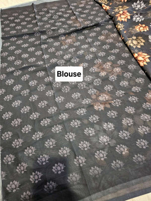 706003 Digital Flower Print Georgette Crepe Saree