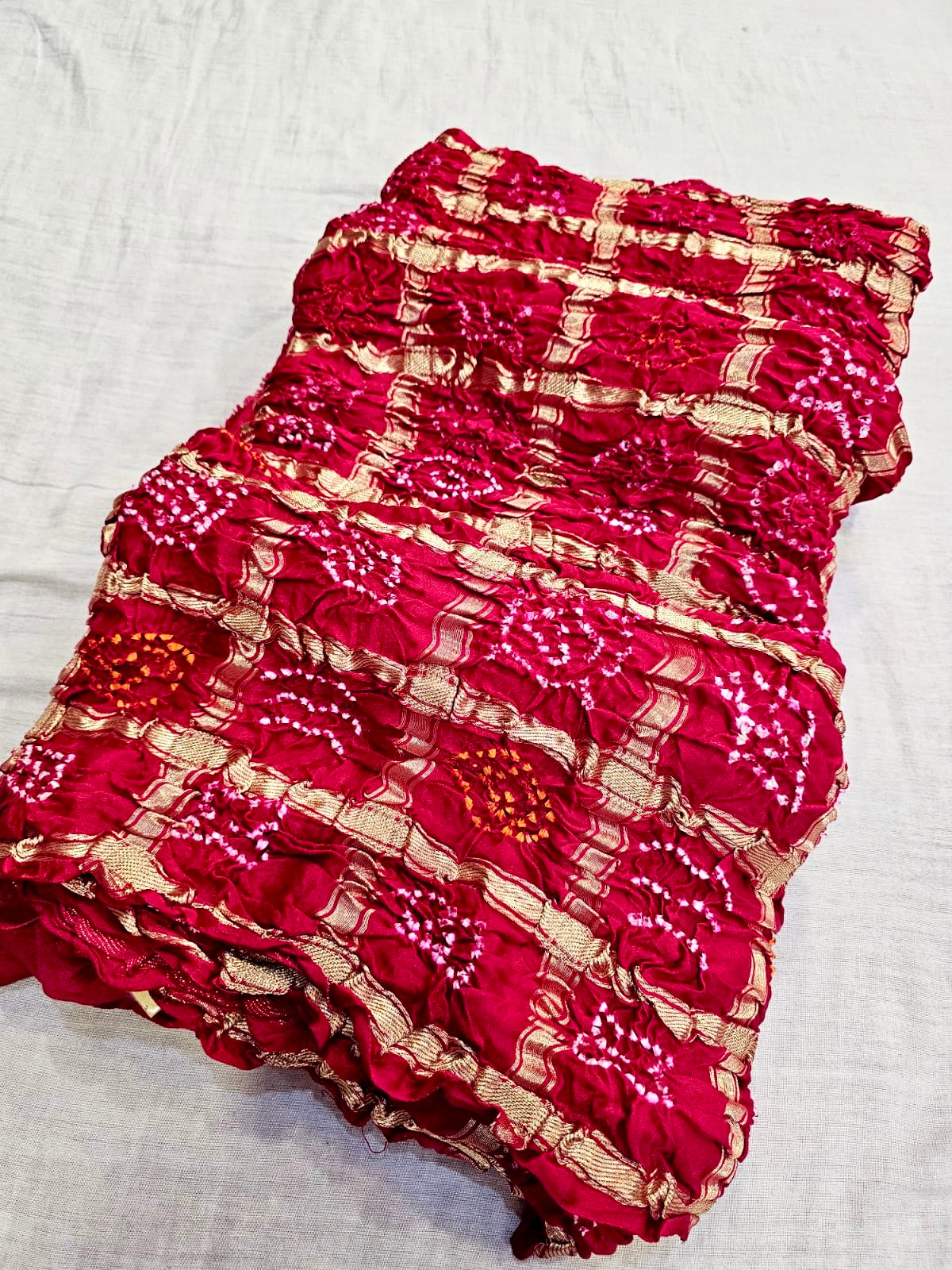 C75002 C75002 Premium Ghatchola Hand Bandhani Gajji Silk Saree - Red – Chitra ...