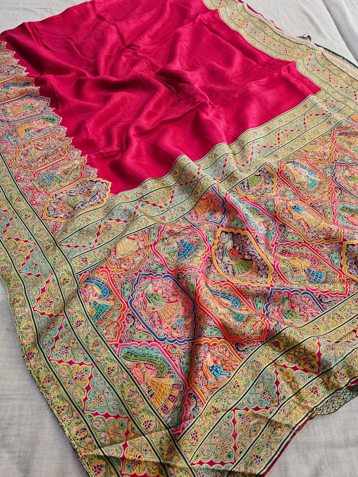 745003 Exclusive Kashmiri Weaving Pure Soft Dola Silk Saree - RANI