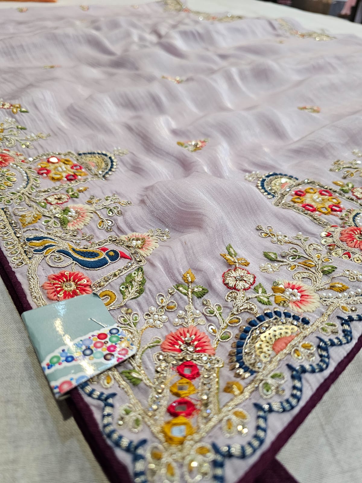 719001 Designer Soft Silk Saree With Heavy Border Work