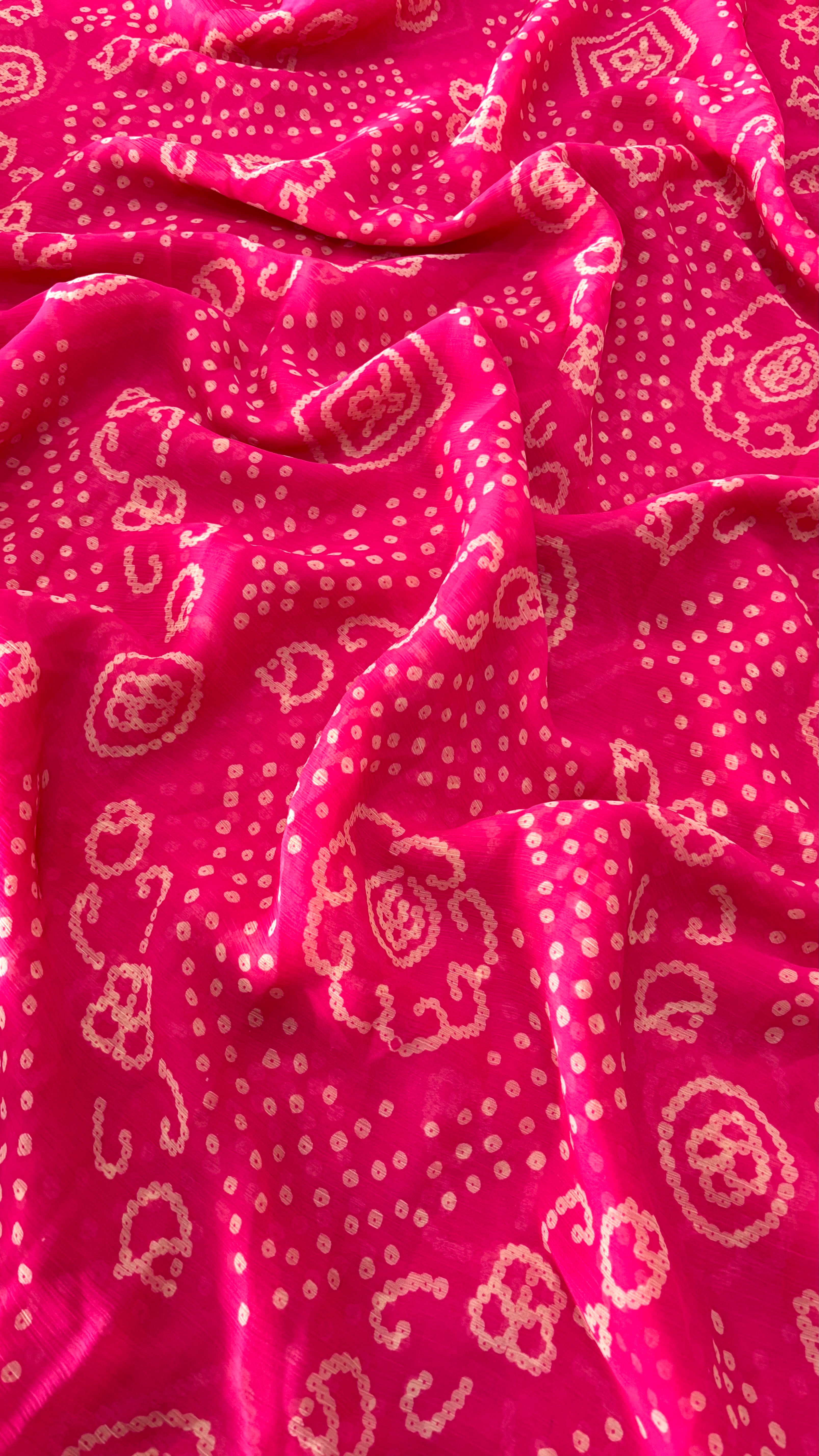 751006 Soft Chiffon Rajwadi Bandhani Saree - PINK