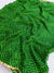 345003 Flower Print Chiffon Saree - Green